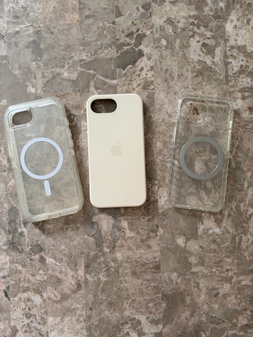 Apple iPhone 16e/17e Cases - (2 acrylic, 1 Apple silicone)